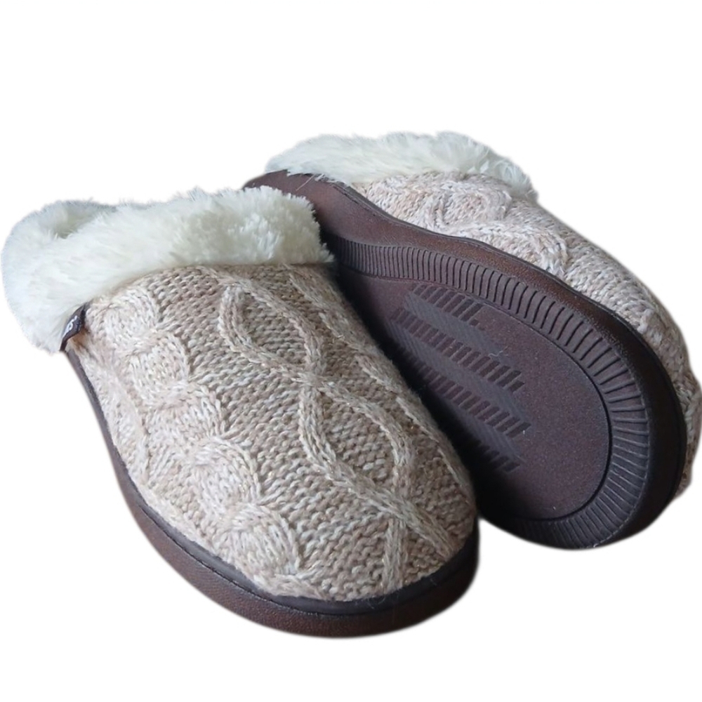 Muk Luks Suzanne Clog Cozy Slippers, Sz XL [11-12], Fairy Dust / Ivory
